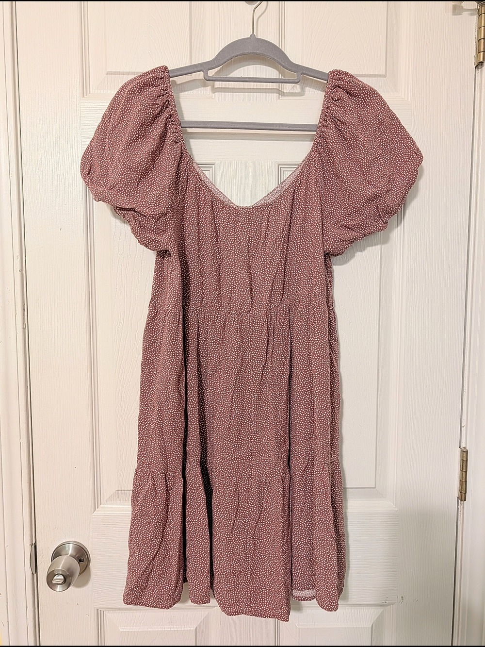 Mauve Pink Puff Sleeve Mini Dress Wild Fable - Picture 2 of 4